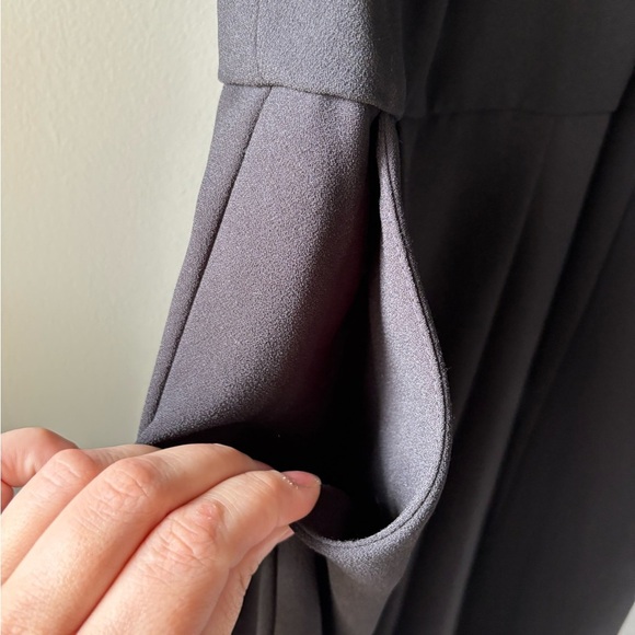 Le Chateau, size M, Elegant Black Jumpsuit, wide leg, zippers, halter top - Picture 5 of 9